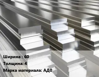 Полоса шина алюминиевая 60х4 Марка: АД0